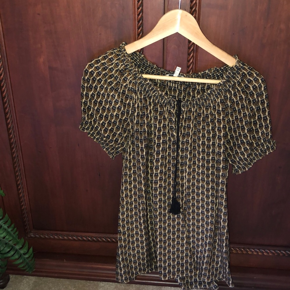 Joie silk top with subtle owl details